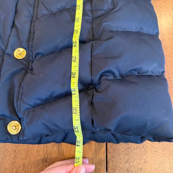 Esprit Quilted Down Puffer Jacket Parka Long Navy Gold Fur Detachable Hood Sz L - Picture 11 of 16